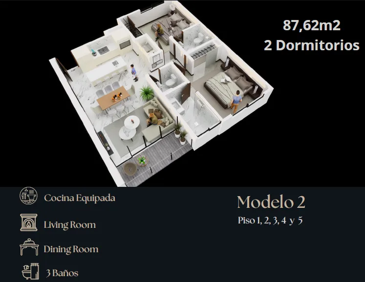 Planta 2 Dormitorios en suite